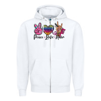 White peace love hair Zipper Hoodie - BarkalooDesign