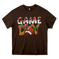 Chocolate Brown Game day leopard Football Heavy Core Tee - NancyCooperArtShop
