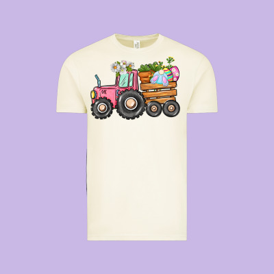 Easter Bunny Tractor Vintage Tee Designed By Cowgirlartshop