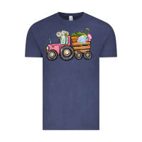 Vintage Denim Easter bunny tractor Vintage Tee - CowGirlArtShop