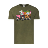 Vintage Olive Easter bunny tractor Vintage Tee - CowGirlArtShop