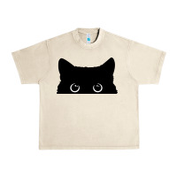 Sandshell Peeking Cat Urban Heavy Tee - maiPhamDesign