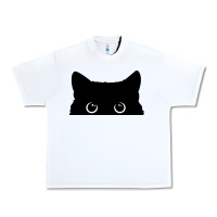 White Peeking Cat Urban Heavy Tee - maiPhamDesign