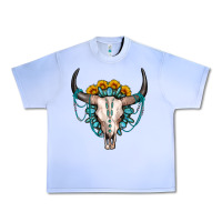 Grape Ice sunflower gemstone bull skull Urban Heavy Tee - OliviaCreatesArt