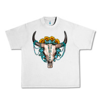 Lunar Rock sunflower gemstone bull skull Urban Heavy Tee - OliviaCreatesArt