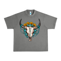 Tornado sunflower gemstone bull skull Urban Heavy Tee - OliviaCreatesArt