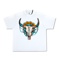 White sunflower gemstone bull skull Urban Heavy Tee - OliviaCreatesArt