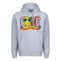 Heather Grey Love Summer Premium Hoodie - CowhideDigitalArt