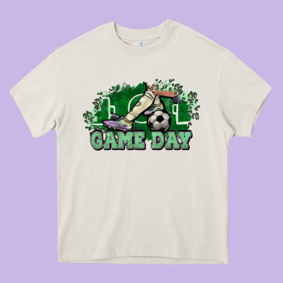 Game Day Soccer Heavy Core Tee Designed By Nancycooperartshop
