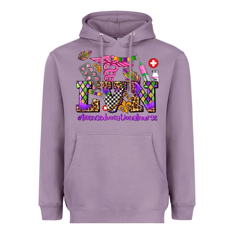 Mardi Gras  Lvn Licensed Vocational Nurse Heavyweight Hoodie by AdoDesignShop | Teevron