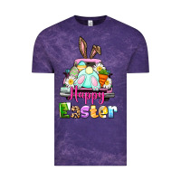 Cloud Purple Bunny Happy Easter truck Vintage Tee - CowGirlArtShop