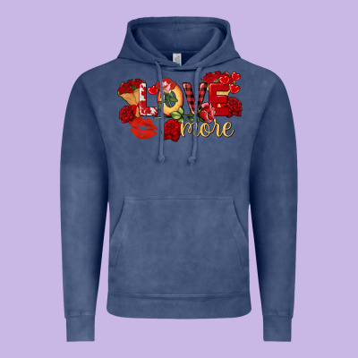 Love More Valentine's Day Vintage Hoodie Designed By Fadigitalartstudio