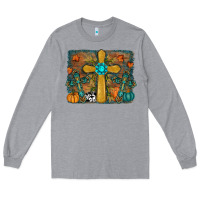 Heather Grey fall cross Long Sleeve Tee - RanaPortraitStore