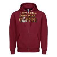 Burgundy keep calm and make coffee Zipper Hoodie - BarkalooDesign