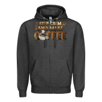 Charcoal Heather keep calm and make coffee Zipper Hoodie - BarkalooDesign