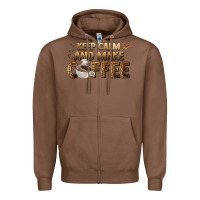 Chestnut keep calm and make coffee Zipper Hoodie - BarkalooDesign