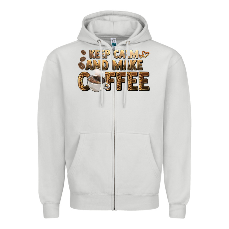 Keep Calm And Make Coffee Zipper Hoodie by BarkalooDesign | Teevron