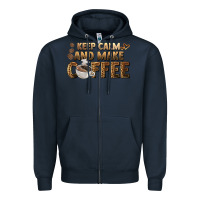Navy keep calm and make coffee Zipper Hoodie - BarkalooDesign