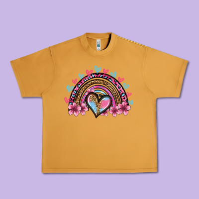 Valentine's Day Rainbow Heart Olivia Urban Heavy Tee Designed By Oliviacreatesart