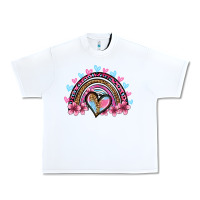 White valentine's day rainbow heart olivia Urban Heavy Tee - OliviaCreatesArt