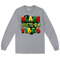 Heather Grey black history vibes Long Sleeve Tee - FaDigitalArtStudio