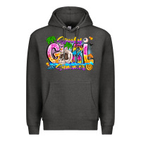 Charcoal Heather spooky girl summer Premium Hoodie - CowhideDigitalArt