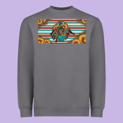 Bucking Bronco Aztec Shape License Plate Heavyweight Sweatshirt Designed By Artiststas