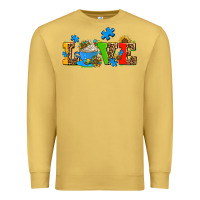 Antique Gold autism coffee cup with sunflower Premium Sweatshirt - AdoDesignShop
