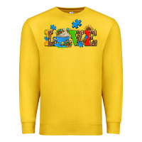 Lemon autism coffee cup with sunflower Premium Sweatshirt - AdoDesignShop