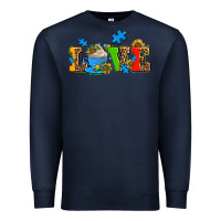 Navy autism coffee cup with sunflower Premium Sweatshirt - AdoDesignShop