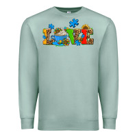 Seafoam autism coffee cup with sunflower Premium Sweatshirt - AdoDesignShop
