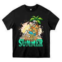 Black Hello summer skeleton Heavy Core Tee - NancyCooperArtShop