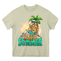 Mossy Hello summer skeleton Heavy Core Tee - NancyCooperArtShop
