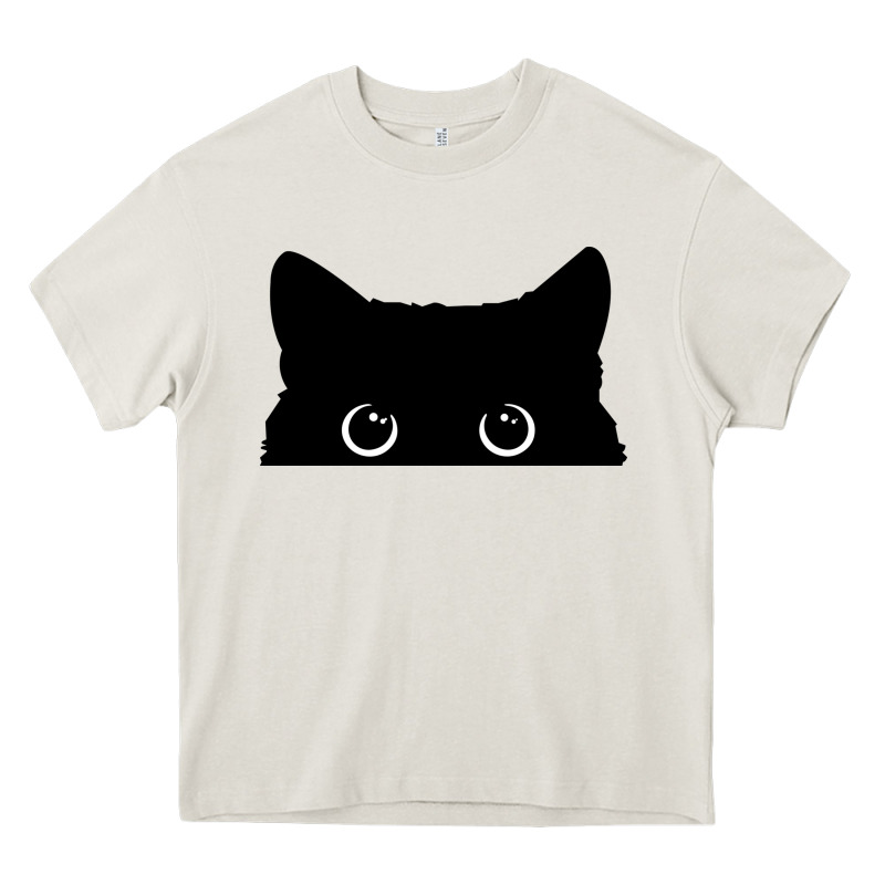 Peeking Cat Heavy Core Tee by maiPhamDesign | Teevron