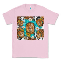 Bubblegum Pink lion with leopard and cowhide pattern Classic Tee - TumblerDesignByShophia