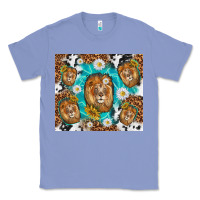 Colony Blue lion with leopard and cowhide pattern Classic Tee - TumblerDesignByShophia