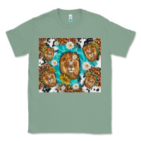Sage lion with leopard and cowhide pattern Classic Tee - TumblerDesignByShophia