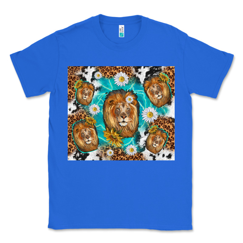 Lion With Leopard And Cowhide Pattern Classic Tee by TumblerDesignByShophia | Teevron