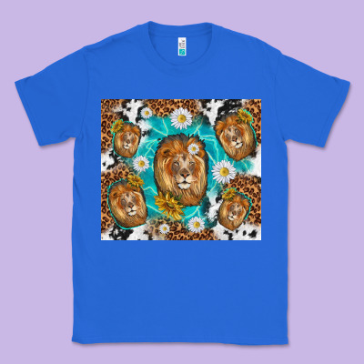 Lion With Leopard And Cowhide Pattern Classic Tee Designed By Tumblerdesignbyshophia