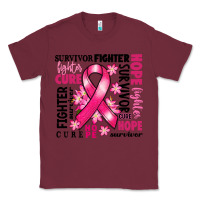 Burgundy survivor breast cancer ribbon Classic Tee - RanaPortraitStore