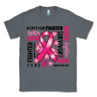 Charcoal Heather survivor breast cancer ribbon Classic Tee - RanaPortraitStore