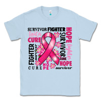 Dusty Blue survivor breast cancer ribbon Classic Tee - RanaPortraitStore