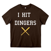 Chocolate Brown i hit dingers baseball Heavy Core Tee - maiPhamDesign