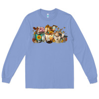 Colony Blue Cows And Coffee Long Sleeve Tee - FaDigitalArtStudio