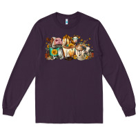 Plum Cows And Coffee Long Sleeve Tee - FaDigitalArtStudio
