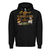 Black coffee is always a good idea Zipper Hoodie - BarkalooDesign