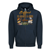 Navy coffee is always a good idea Zipper Hoodie - BarkalooDesign