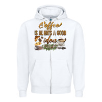 White coffee is always a good idea Zipper Hoodie - BarkalooDesign