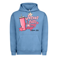 Pigment Pebble Blue jesus fills my cup Urban Hoodie - JahusDesignShop