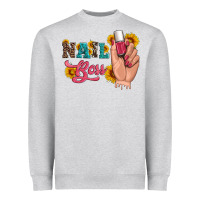 Heather Grey western sunflowers nail boss Heavyweight Sweatshirt - Artiststas